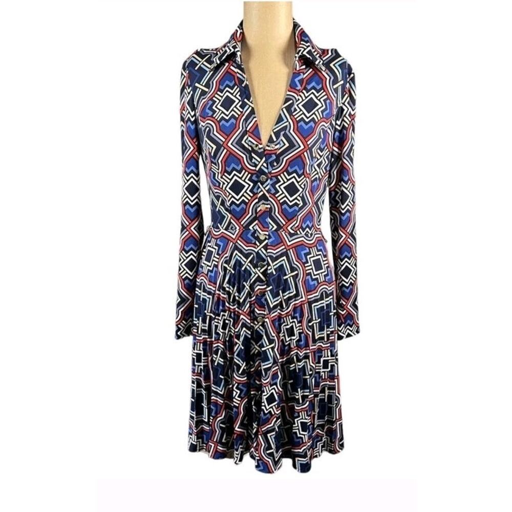 Cache Size 2 Mod Geometric Print Chic Jersey A Line Shirt dress - Picture 2 of 4